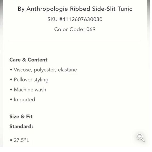 Anthropologie Ribbed Slide Slit Tunic Red New NWOT - Small - Picture 9 of 13